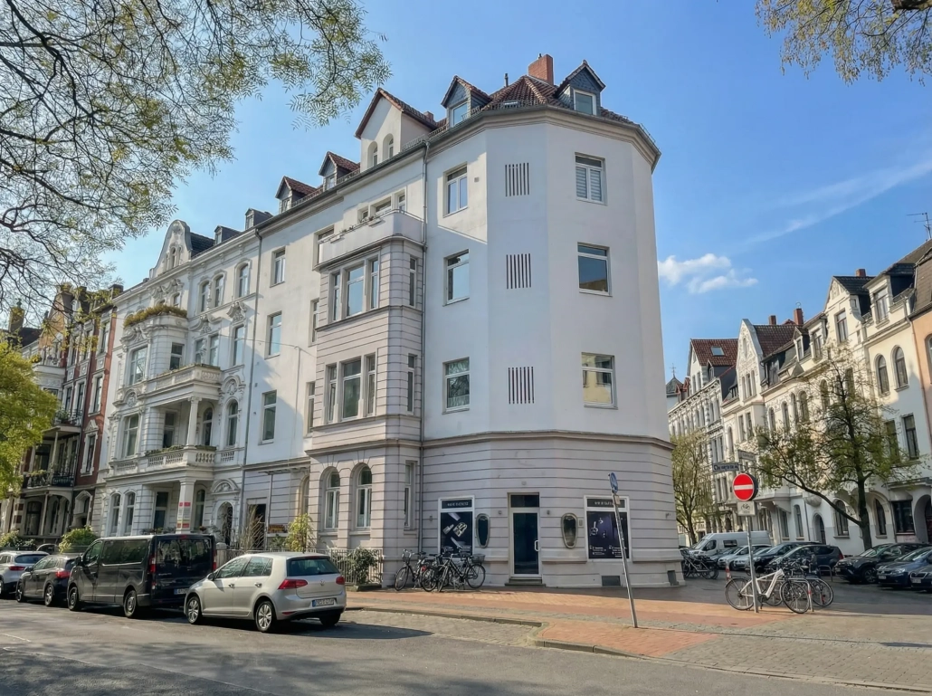 Außenansicht des Immobilienensembles an der Bödekerstraße in Hannover Oststadt